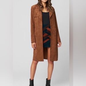 Blank NYC Faux Suede Belted Trench Coat